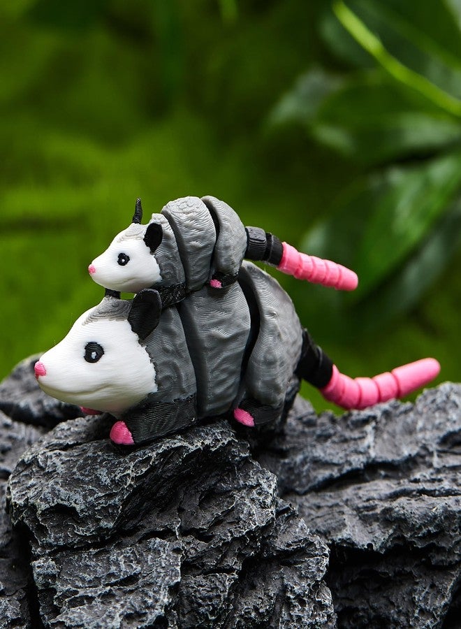 Soulchen 3D Printed Animals Articulating Opossum Dumpster Pencil Holder Funny Trashcan Desk Accessories Organizer Novelty Fidget Decorations Gifts Birthday Party Favors Home Office Decor - Image 4